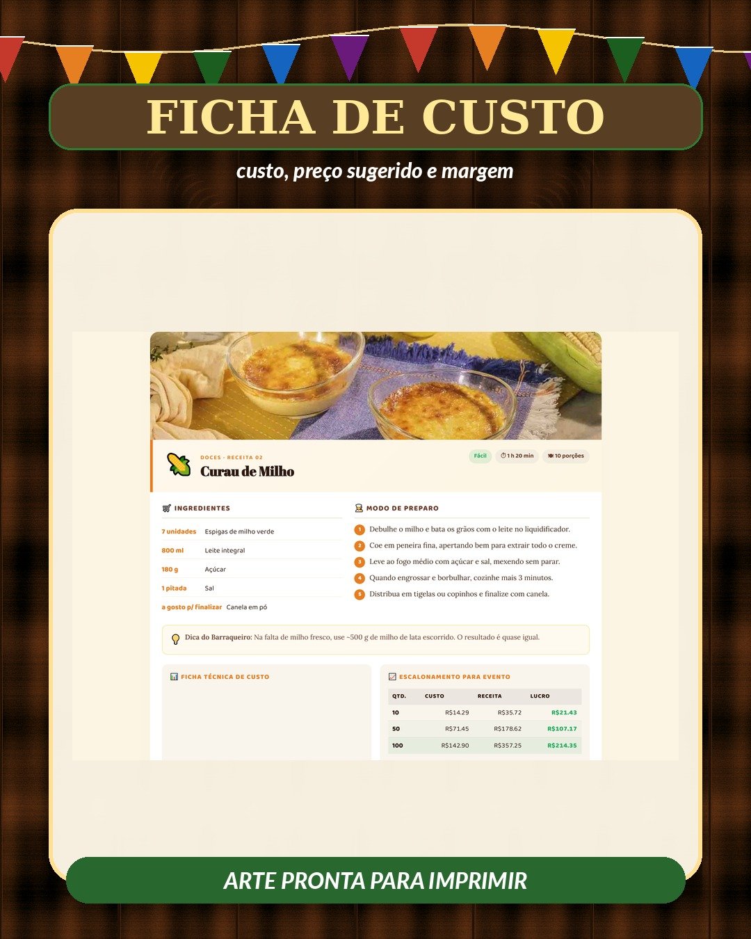 Ficha técnica de custo